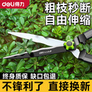 得力修枝剪专用大剪刀园林园艺整篱剪绿化修枝剪果树修花剪草工具