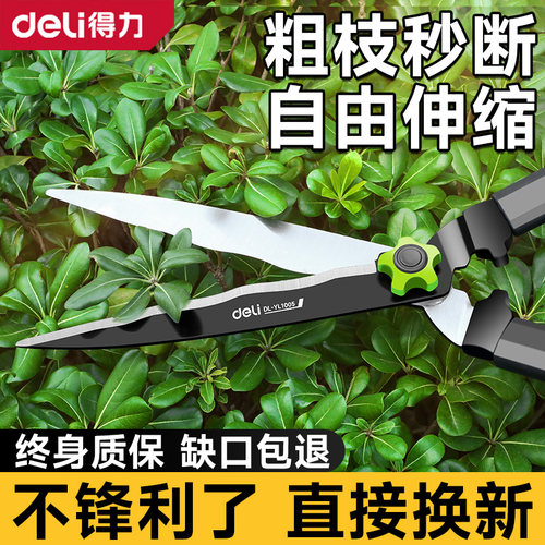 得力修枝剪专用大剪刀园林园艺整篱剪绿化修枝剪果树修花剪草工具