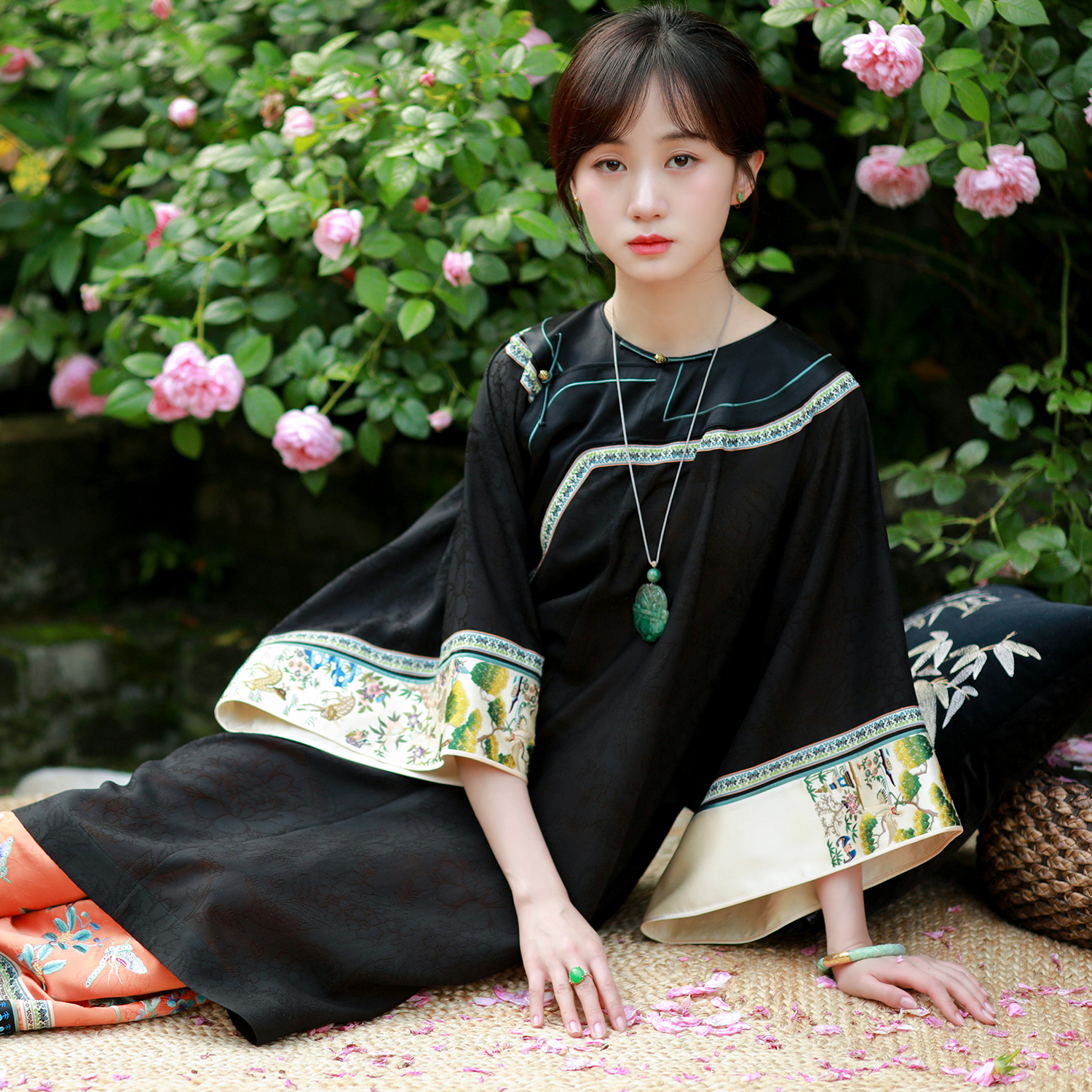 仙鹿隐踪丨一城风絮丨真丝女袍