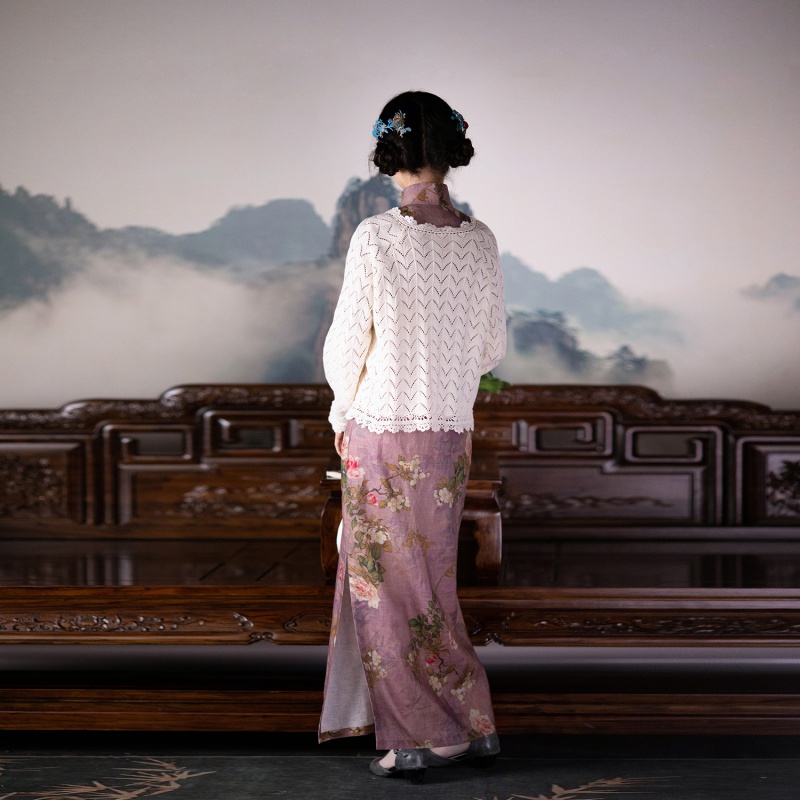 玉霖春丨一城风絮丨立领盘扣旗袍