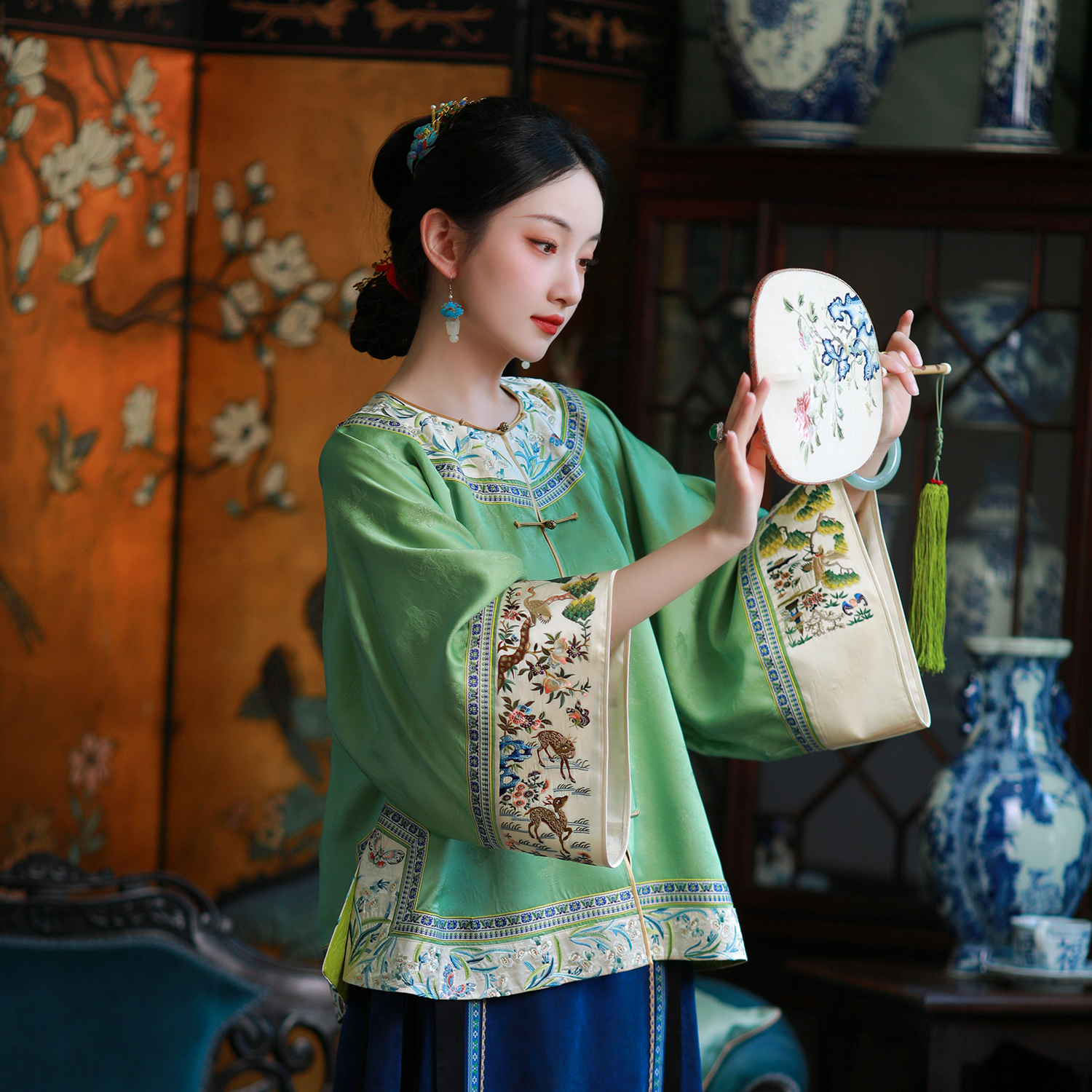 清波乘鲤丨一城风絮丨真丝女袍