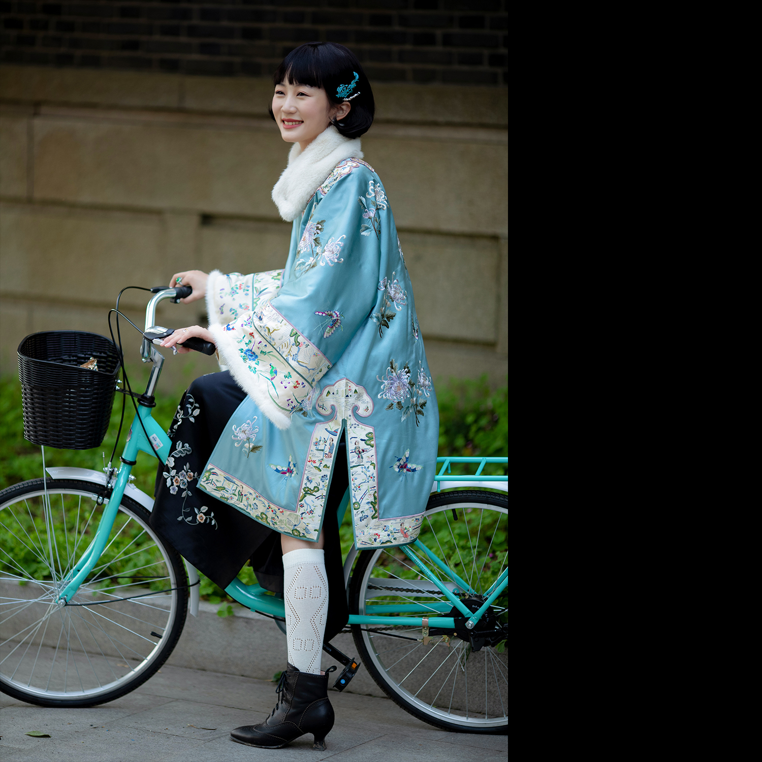 溪亭秋沐丨一城风絮丨保暖女袍褂