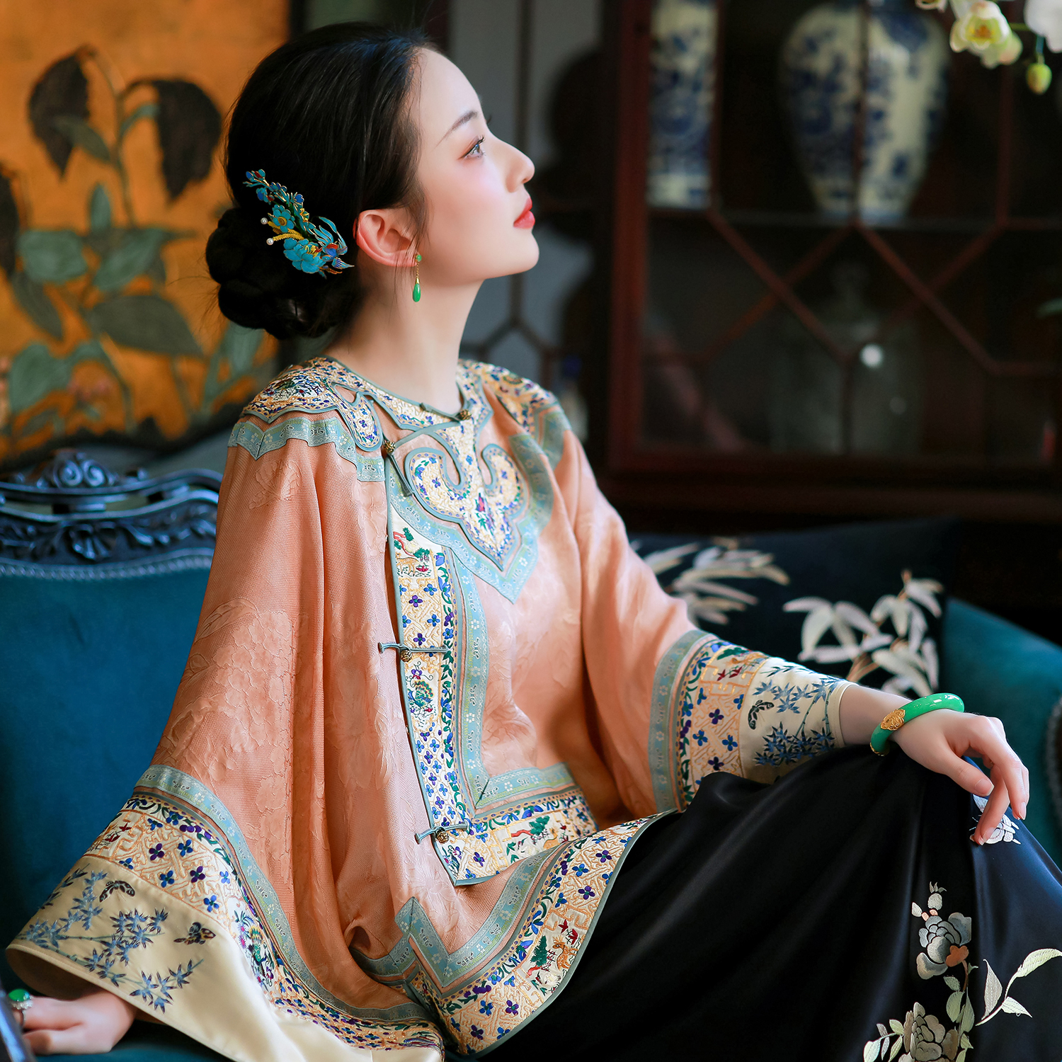 云鬓粉腮丨一城风絮丨真丝女袍