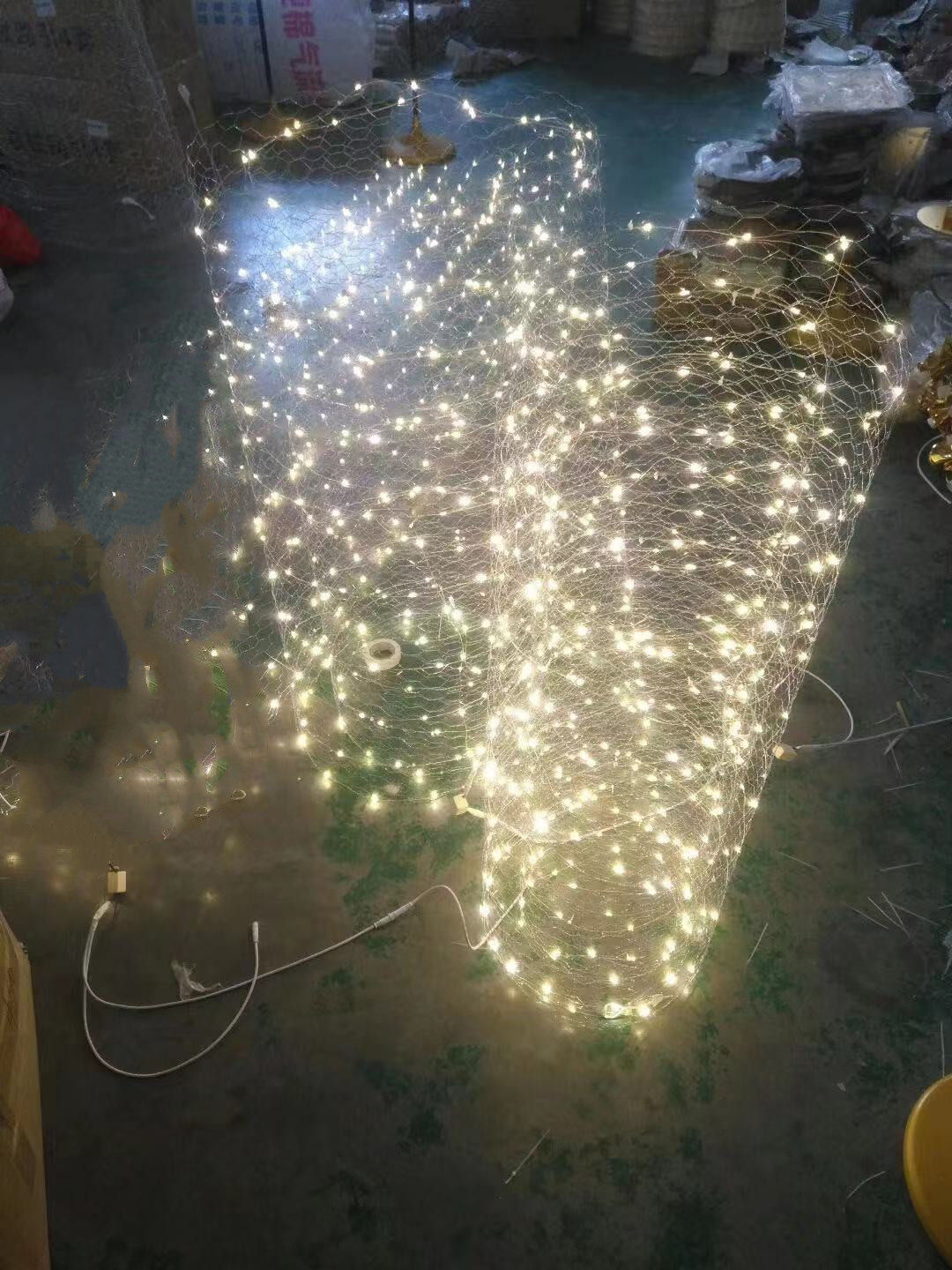 婚庆道具星空造型网发光网灯婚礼堂星空顶布置装饰铜丝星星灯网灯