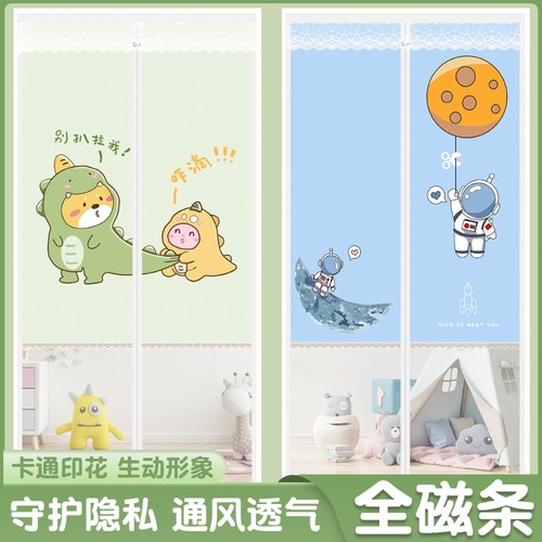 全磁条家用隐私透气防蚊纱门