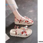 学生厚底罗马沙滩拖鞋 网红配裙子凉鞋 女秋仙女风2025新款 女ins潮