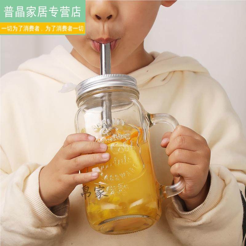 可重复使用奶茶杯玻璃杯子家用粗大吸管可吸