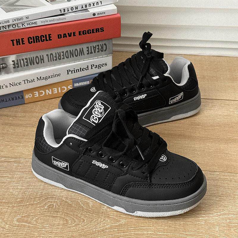 板鞋男款百搭面包鞋黑色鞋子男鞋休闲鞋厚底增高新款板鞋美式高街