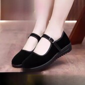 女士新款 大码 平绒妈妈鞋 老北京布鞋 防滑软底跳舞鞋 酒店工作鞋 女鞋
