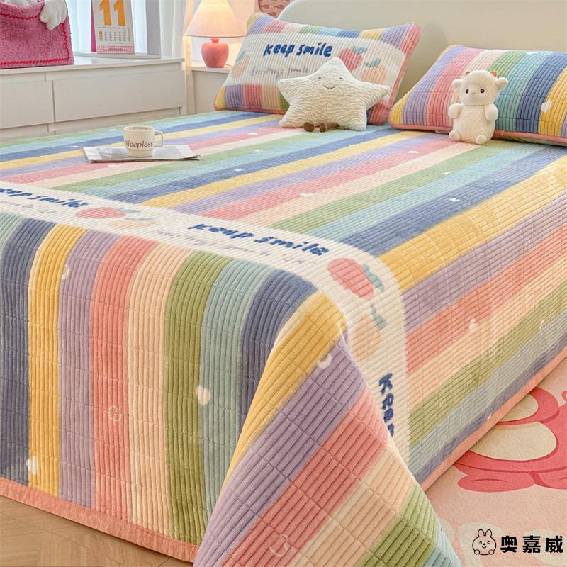 榻榻米专用床盖牛奶绒单件冬季加厚珊瑚绒加