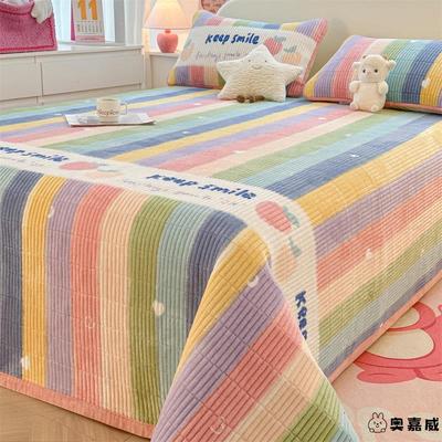 榻榻米专用床盖牛奶绒单件冬季加厚珊瑚绒加绒床单三件套保暖炕单