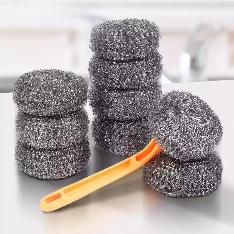 铁砂球不掉渣洗锅钢丝网球刚丝纲丝球商用球