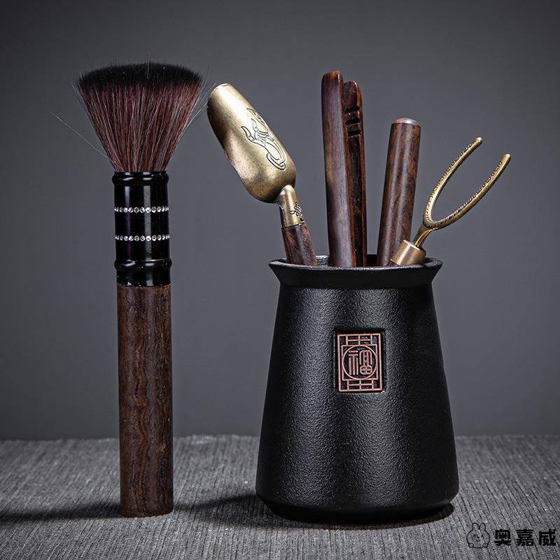 黑檀木茶道六君子套装功夫茶具配件大全6君