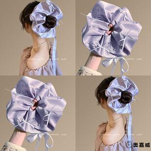 晨昏定情！蝴蝶结缎面大肠发圈！超大新娘头饰发绳头花头绳盘发器