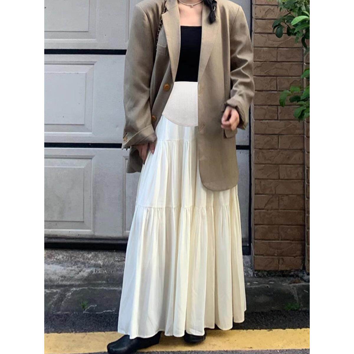 高个子孕妇半身裙加长版小众设计感拼接新款长款女夏季坠感百搭裙