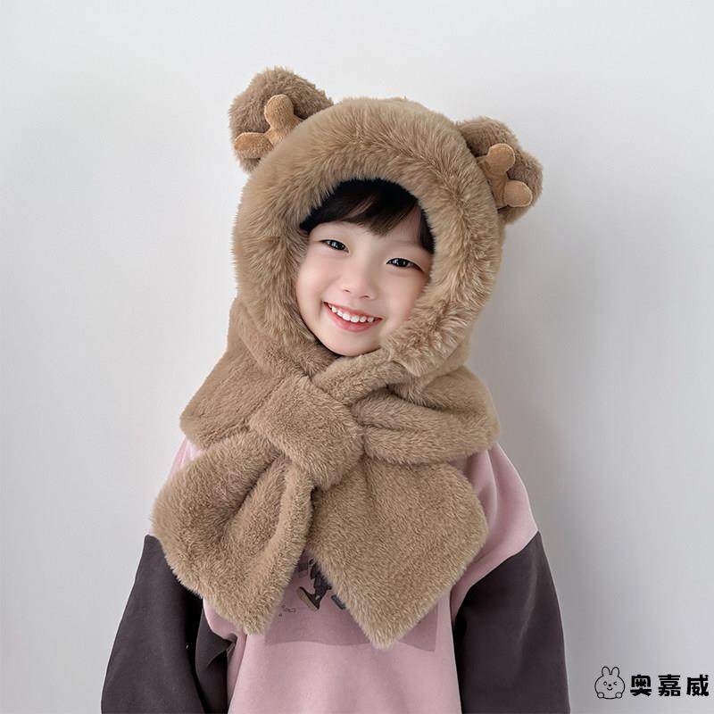 儿童防风保暖帽子冬帽子围巾一体秋冬季男女童加厚围脖中大童毛绒,婴童用品,其它婴童用品,淘宝优惠券,粉丝福利购,淘宝优惠卷