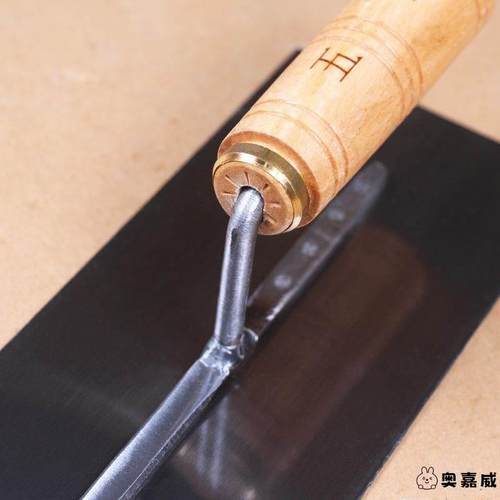 瓦工手持抹灰铁板铜圈木柄五堡泥板抹泥大铁