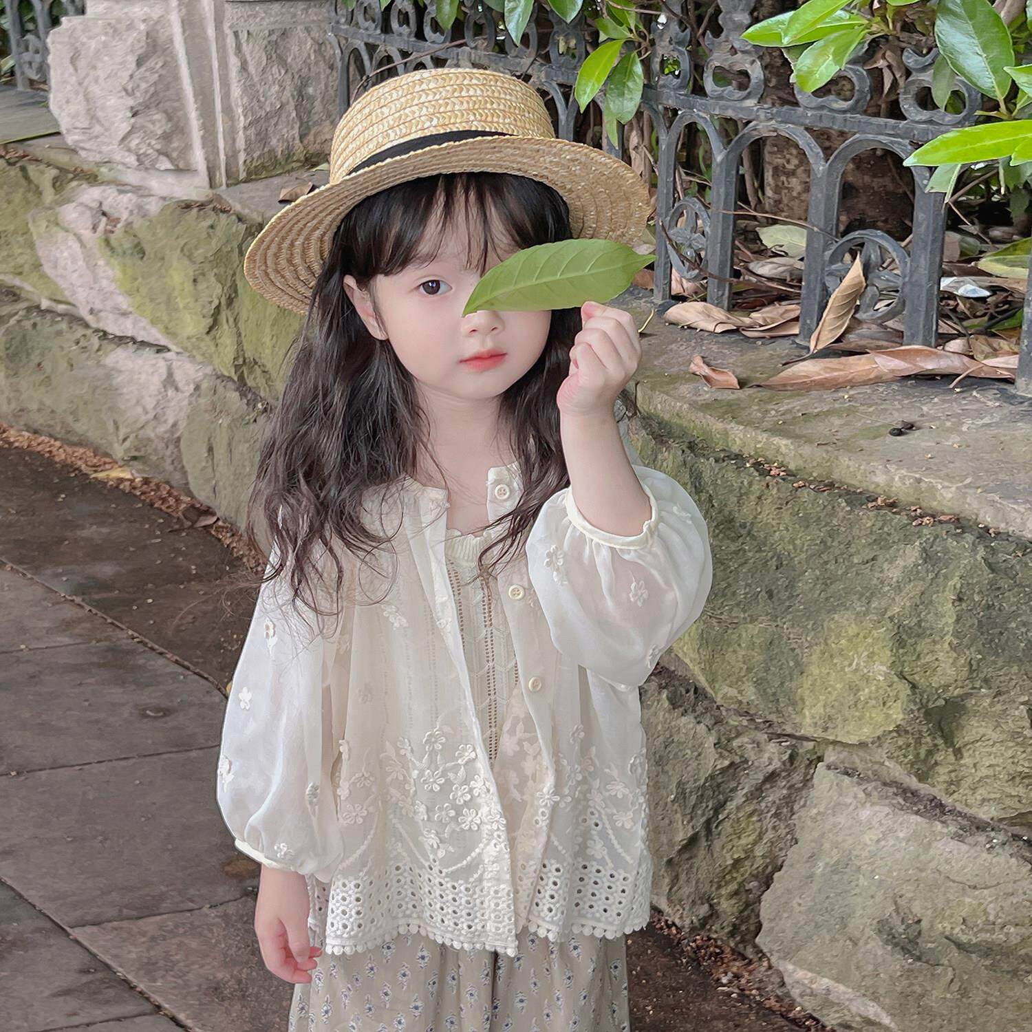 上学防风防晒儿童薄外套女童森系防晒衣夏装新款女宝宝法式长袖装