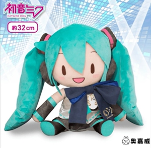 国版初音未来fufu玩偶蝴蝶结毛绒公仔动漫周边生日礼物雪