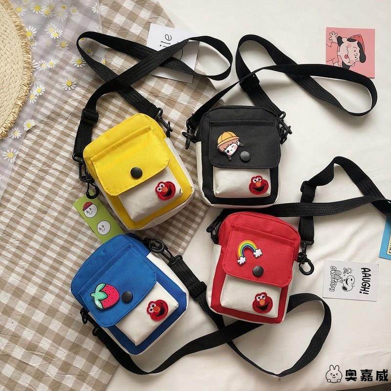 儿童礼物女孩包包幼儿园芝麻街小斜挎帆布包迷你零钱单肩手机胸包
