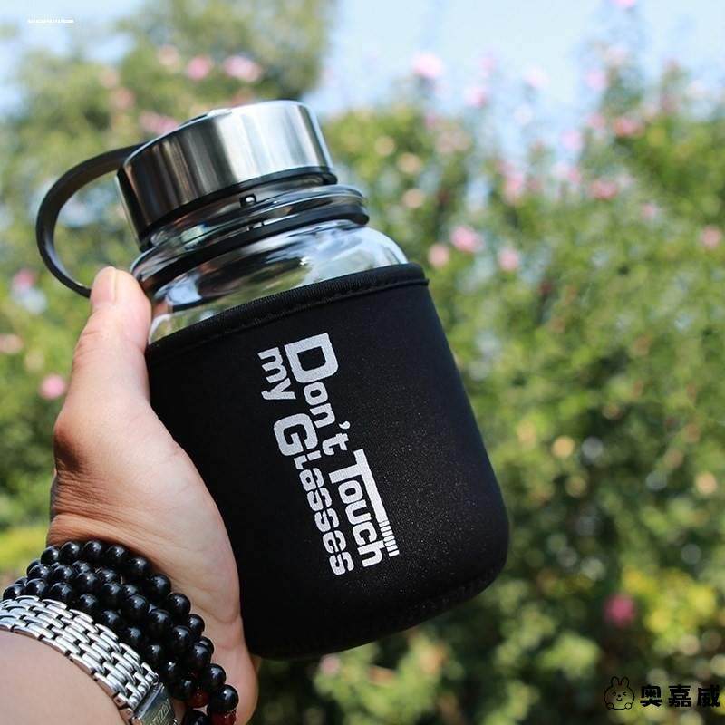 单层加厚大容量钢化玻璃杯1000ML高硼硅便携大口径水杯防烫带茶隔,餐饮具,玻璃杯,淘宝优惠券,粉丝福利购,淘宝优惠卷