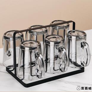 耐高温玻璃杯带把柄耐热喝水杯子女家用绿茶杯客厅待客水杯套装