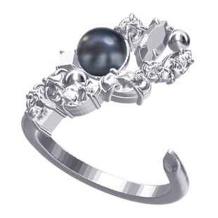 ATELIERSO倪索 24AW KARAT 系列-灰珠碎克拉蔓延925纯银戒指