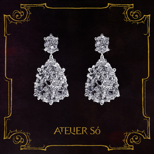 24SS克拉系列 ATELIERSO倪索 蛋型拼接克拉925純銀耳釘