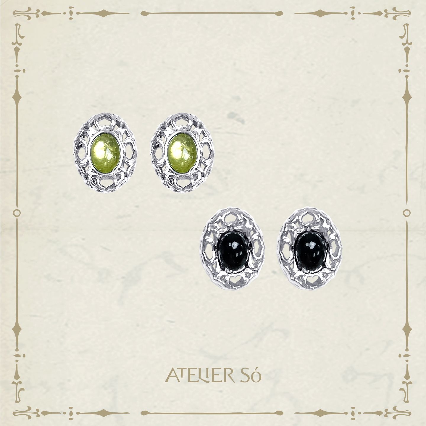 ATELIERSO 26SS 木精灵耳钉（橄榄石）