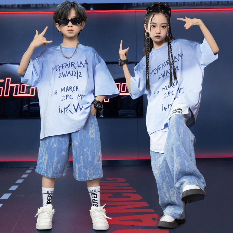 街舞儿童潮服幼儿服装hiphop童装架子鼓演出服男童嘻哈舞蹈表演服