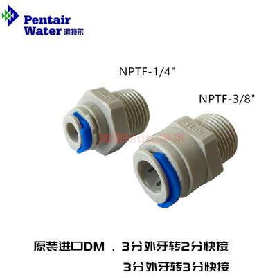滨特尔Pentair净水器配件 3分外牙转3分快接2分管NPTF原装DM接头