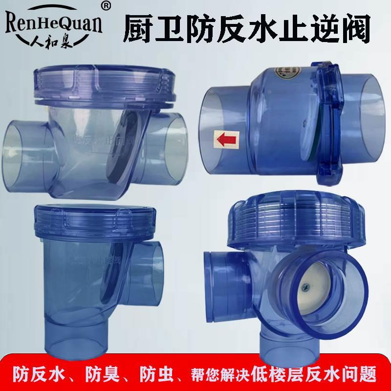 下水管止逆阀厨房50防反水止回阀防臭pvc排水管卫生间110管防倒流图片