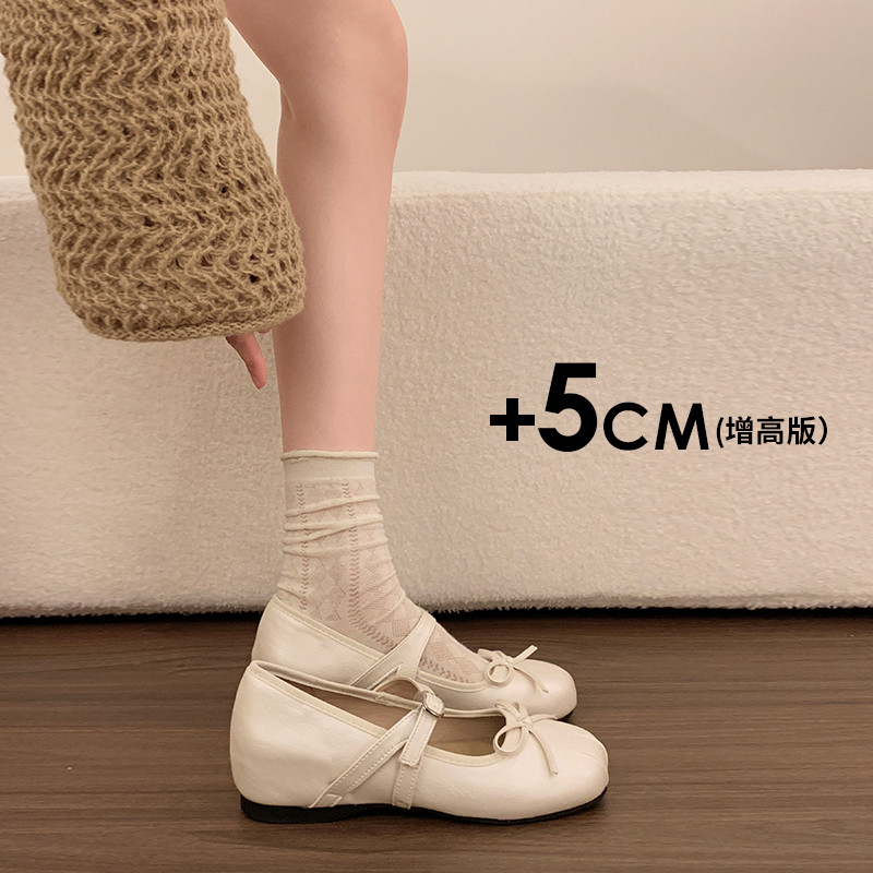高级感蝴蝶结气质芭蕾小皮鞋女2026新款夏季蕾丝边增高玛丽珍鞋潮,女鞋,玛丽珍鞋,淘宝优惠券,粉丝福利购,淘宝优惠卷