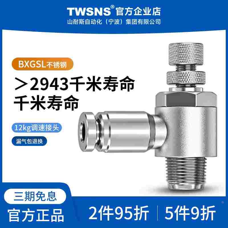 气管快速接头单向节流阀保压BXGSL调速阀4JSC6/8/10/12/14mm1-02