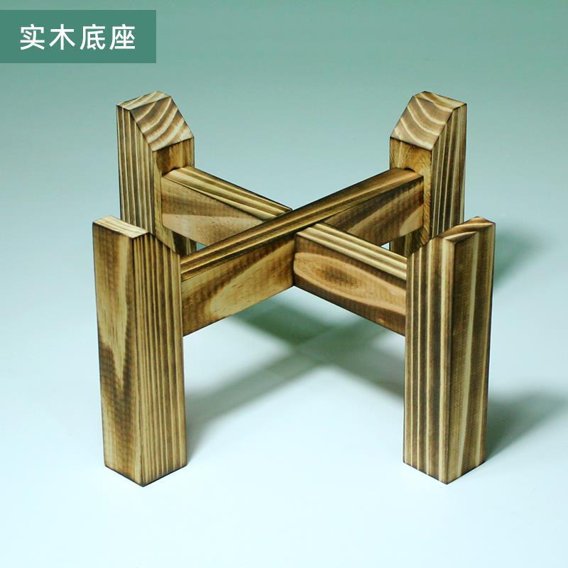 古法鱼缸底座实木生态水缸支架酒坛架子十字增高木架底托置物架盆