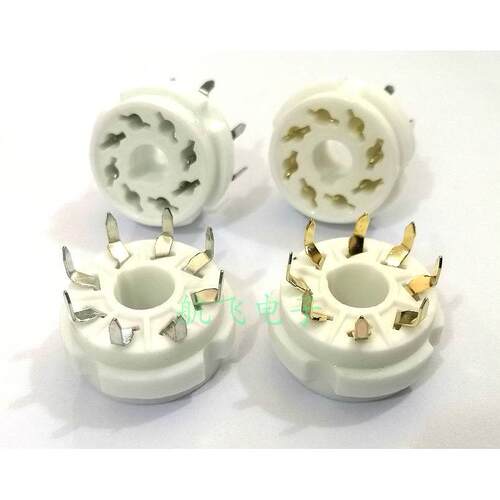 陶瓷大八脚电子管座GZC8-Y-G PCB安装适6P6P 6n8p 6n9p 5Z3P 5Z2P