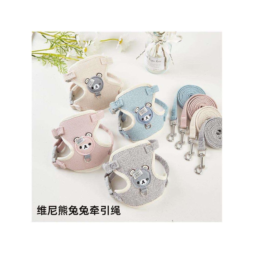 兔子牵引绳溜兔防挣脱牵遛绳链子背心式宠物侏儒兔衣服外出绳小型