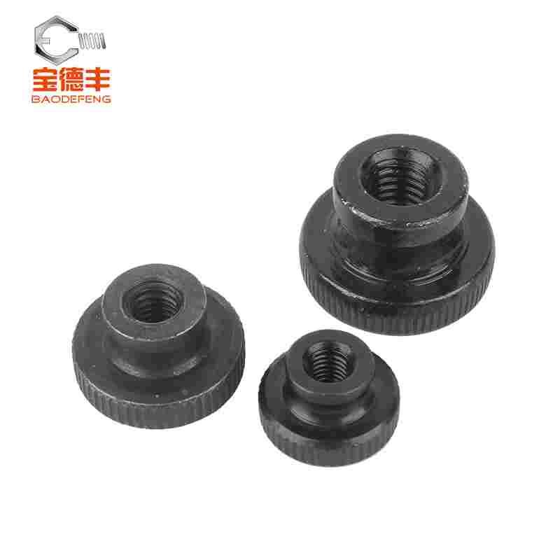 304不锈钢铁黑镀锌镀镍高头滚花螺母GB806手拧滚花螺丝螺母M3-m12