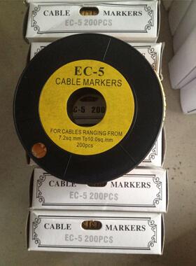 控制线码管EC-5线号码管 黄色出口型异型线标示字码管机箱电路PLC