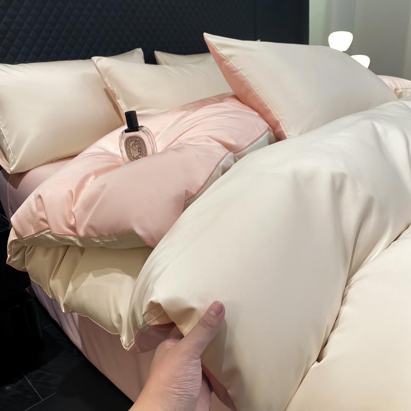 夏季冰丝被套单件150x200x230床被单宿舍水洗学生被罩枕套四件套3