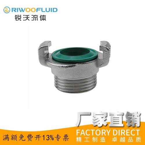 德标不锈钢316羊角式耐腐蚀耐酸碱德标格卡GEKA空气外丝快速接头