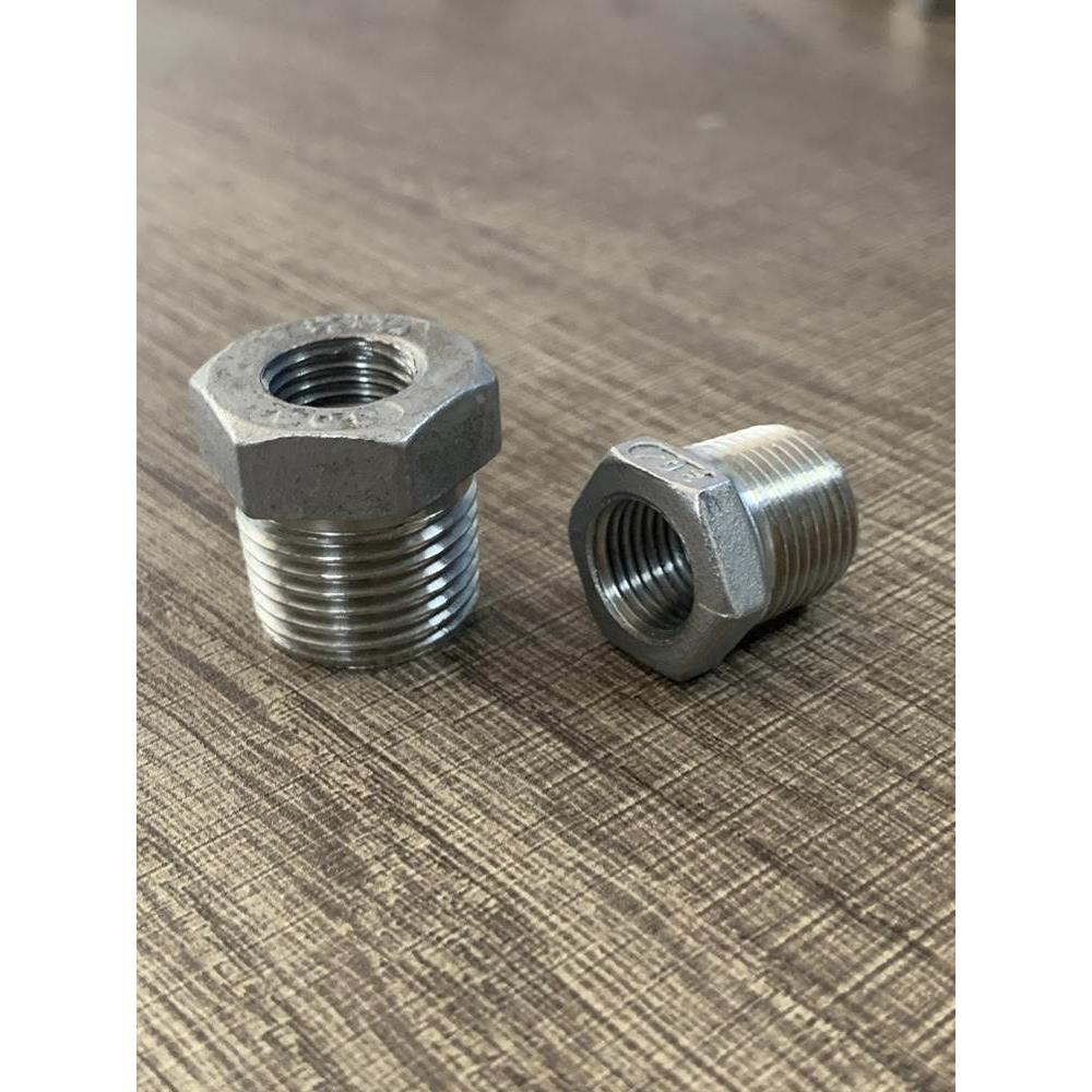 304不锈钢补芯 英制管螺纹内外螺纹变径大变小接头4分6分转2分3分