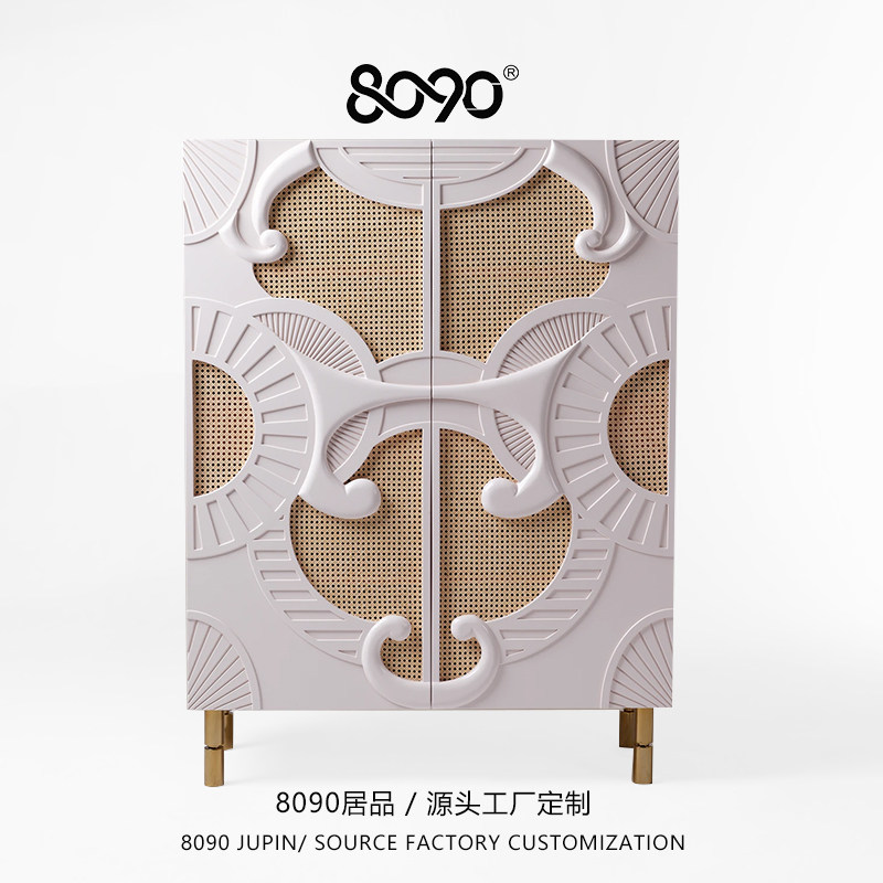 北欧轻奢斗牛士雕花餐边柜