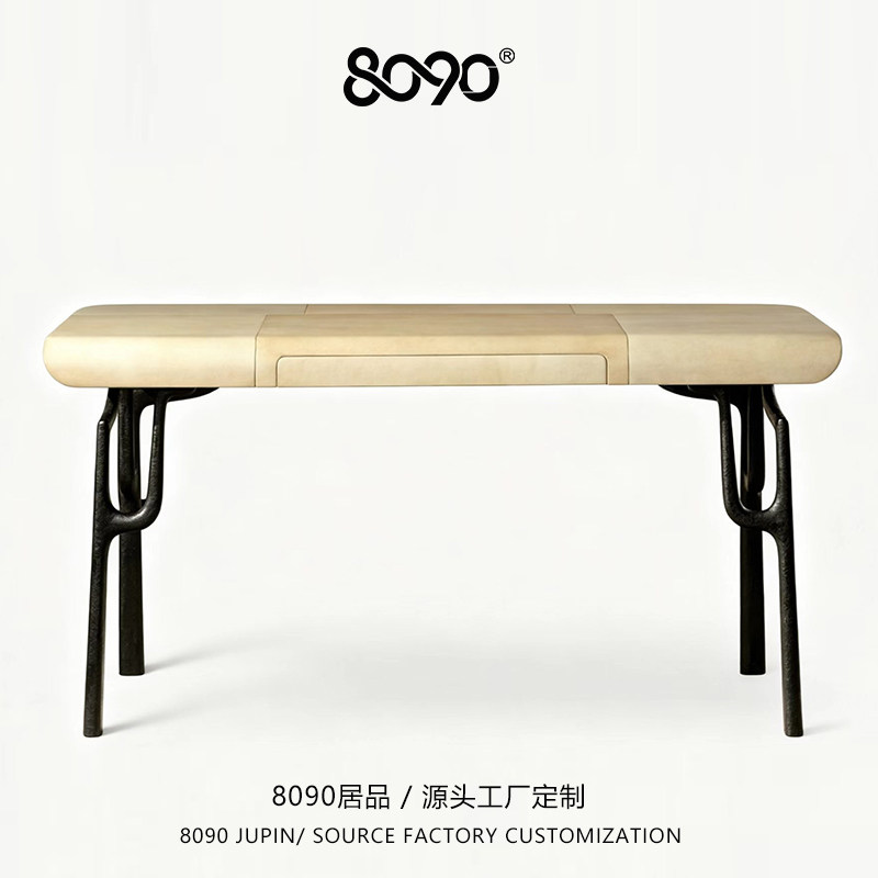 8090居品现代简约创意实木书桌小户型办公室个性复古电脑办公桌