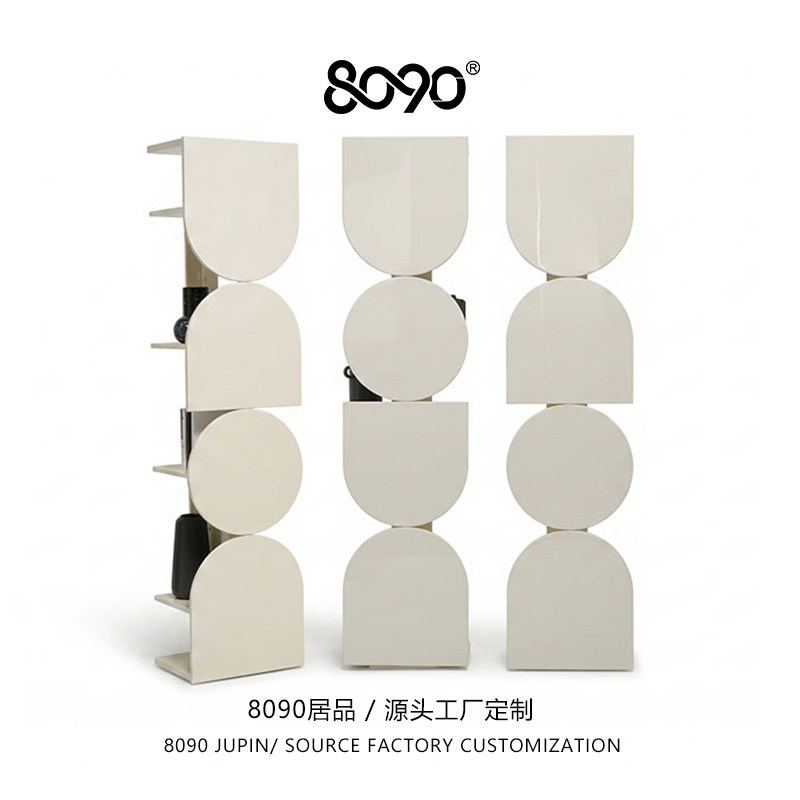 8090居品新品书架极简几何图形置物架书架家用客厅隔断收纳架定制