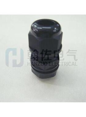 黑灰色AD10波浪管接头 MG16A-15长牙型电缆固定防水接头通径6-11