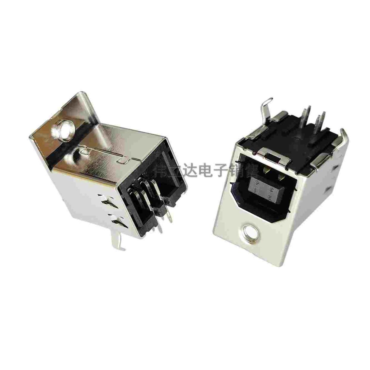 原装ACON USB母座Typeb接口镀金4P D型方口B/F连接器UBR23-4K5200