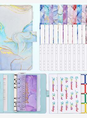 Colorful A6 PU Binder Budget Planner Notebook Covers Folder