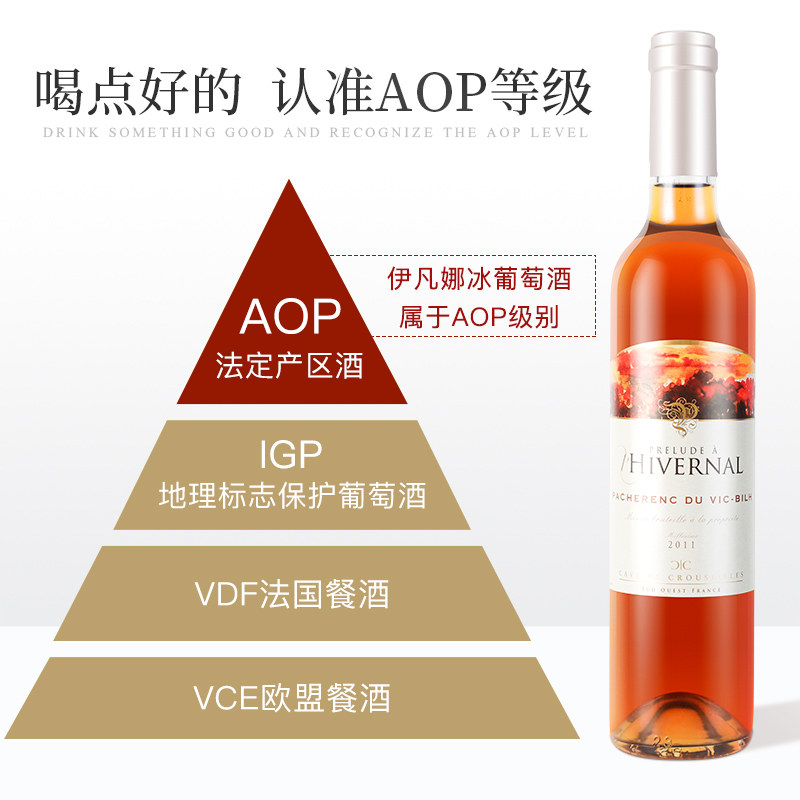 伊凡娜冰葡萄酒甜型法国原瓶进口AOP级葡萄酒单支500ml普莱蒙集团