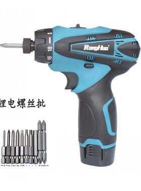 戎华12v锂电螺丝批充电式震动起子机可调扭力手电钻家具安装1012D